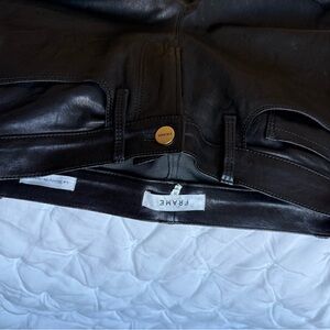 Frame Denim Black Leather Skinny Pants